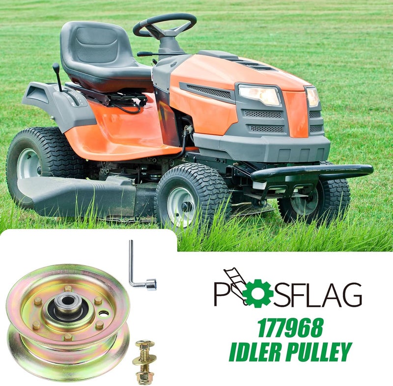 POSFLAG 532177968 Husqvarna Idler Pulley Replaces 532193197 Husqvarna Idler Pulley, 177968 Pulley, 193197 Pulley, Ariens 21546308 Idler Pulley for Husqvarna YTH24V48, YTH22V46, YTH2348, Z248F Tractors - Image 2